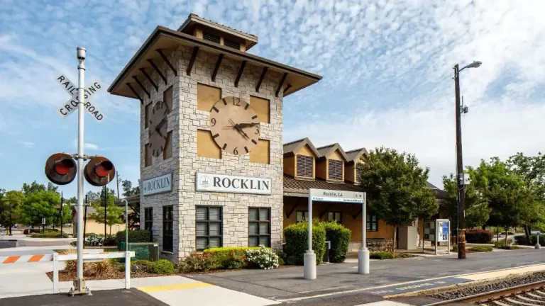 Iconic clock in Rocklin Quarry district - serviced by Bolton Appraisal Services